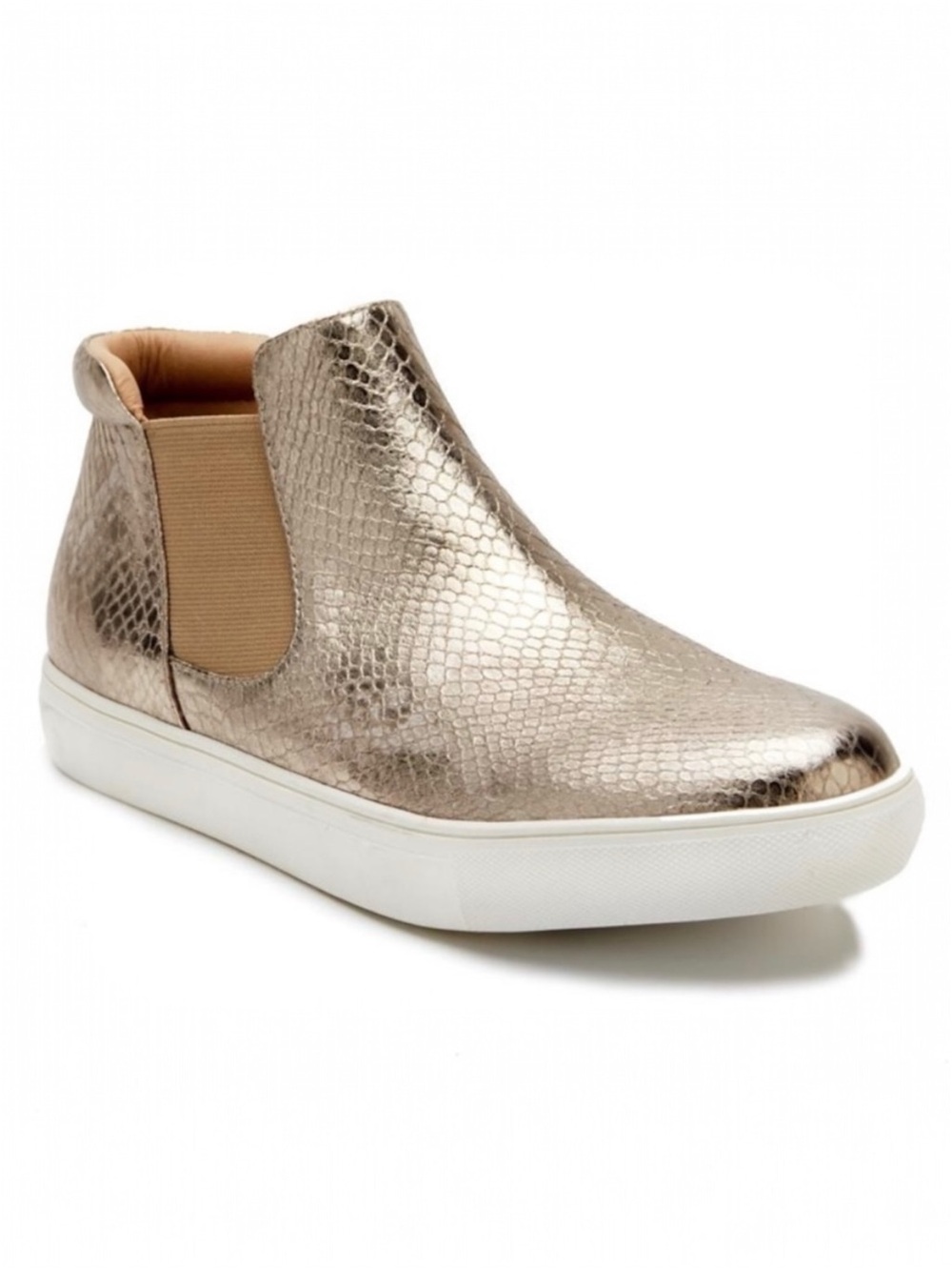 Coconuts by Matisse Harlan Mid Top Slip On Sneaker in Rose Gold Metallic Snake